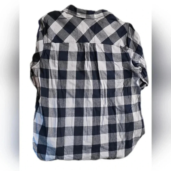 Time & Tru, Size L, Dark Blue and White Button-Down Longsleeve Shirt - Picture 3 of 13